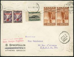 ROTES KREUZ  / DRK / IRK / ROTER HALBMOND : GRIECHENLAND 1937 (19.5.) 2 Dr. Akropolis U. Paar 3 Dr. Pallas Athene + Rotk - Rotes Kreuz