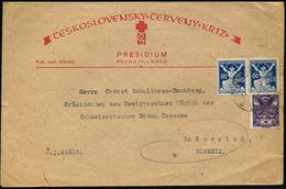 ROTES KREUZ  / DRK / IRK / ROTER HALBMOND : TSCHECHOSLOWAKEI 1921 (31.8.) Dienst-Bf.: CESKOSLOVENSKY CERVENY KRIZ/PRESID - Croix-Rouge