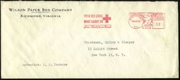 ROTES KREUZ  / DRK / IRK / ROTER HALBMOND : U.S.A. 1946 (11.3.) AFS.: RICHMOND/VA./PB.111692/YOUR RED CROSS/MUST CARRY O - Croix-Rouge