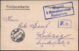 KGF-POST I.WELTKRIEG (1914-18) : KULMBACH/ *2b 1915 (9.12.) 1K-Gitter + Bl. Ra.3: Geprüft/K. Offiziersgefangenenlager/Pl - Rotes Kreuz