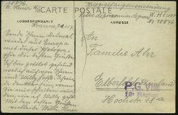 KGF-POST I.WELTKRIEG (1914-18) : FRANKREICH /  DEUTSCHES REICH 1917 (21.1.) Viol. Zensur-2L: P. G. VISÉ/13a Région = Roa - Croce Rossa