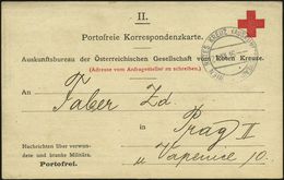 KGF-POST I.WELTKRIEG (1914-18) : ÖSTERREICH 1916 (21.12.) 2K-Steg: WIEN ROTES KREUZ (AUSKUNFTSBUREAU)/*, Rs. Roter 3L: I - Croce Rossa
