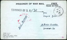 KGF-POST II. WELTKRIEG (1939-45) : CANADA 1944 (24.10.) 1K: P.O.W. 133 = Lager 133 + Schw. Zensur-1L: EXAMINED BY D.B./_ - Croce Rossa