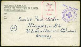 KGF-POST II. WELTKRIEG (1939-45) : GROSSBRITANNIEN /  D.R. 1945 (13.3.) Kgf.-Faltbf.: PRISONER OF WAR POST + Viol. 1L: 1 - Red Cross