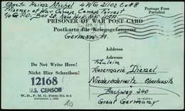 KGF-POST II. WELTKRIEG (1939-45) : U.S.A. /  DEUTSCHES REICH 1945 (6.4.) MaWellenSt.: NEW YORK, N.Y. + Schw. Zensur-2L:  - Croix-Rouge
