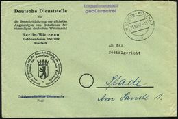 SUCHDIENSTE : (1) BERLIN-WITTENAU/ K 1957 (23.10.) 2K-Steg + Viol. 2L: Kriegsgefangenenpost/gebührenfrei , Dienst-Bf.: W - Croce Rossa