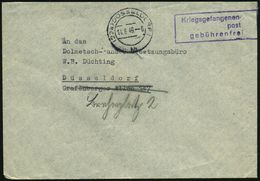 SUCHDIENSTE : (22a) DÜSSELDORF 1/ Hh 1949 (14.6.) 2K + Viol. Ra3: Kriegsgefangenen-/post/gebührenfrei! , Rs. Abs.-Vordr. - Rotes Kreuz