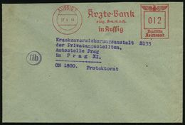 MEDIZIN / GESUNDHEITSWESEN : AUSSIG 1/ Ärzte-Bank/ Eing.Gen.m.b.H. 1944 (17.4.) AFS 012 Pf. Inl.-Tarif N. Prag (Böhmen & - Medicina