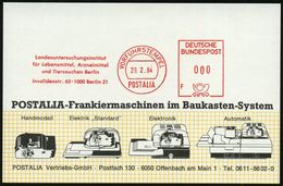 VETERINÄRMEDIZIN / TIERZUCHT : 1000 Berlin 21 1984 (29.2.) AFS.: VORFÜHRSTEMPEL/F/Landesuntersuchungsanstalt/für Lebensm - Medizin