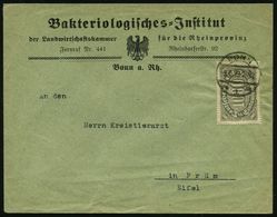 MEDIZINISCHE INSTITUTIONEN & INSTITUTE : BONN/ *1m 1923 (9.8.) 1K-Brücke Auf EF 1000 Mk., Dienst-Bf: Bakteriologisches-J - Medicine