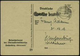 MEDIZINISCHE INSTITUTIONEN & INSTITUTE : HACHENBURG (WESTERW) 1948 (13.4.) 2K-Steg + Schw. 1L: Gebühr Bez., Dienst-Kt: G - Medicina