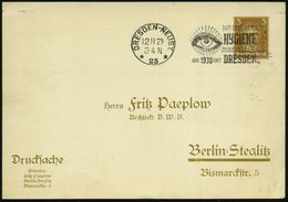 MEDIZINISCHE AUSSTELLUNGEN & KONGRESSE : DRESDEN-NEUST./ *25*/ INTERNAT./ HYGIENE/ AUSSTELLUNG/ ..1930 1929 (12.11.) MWS - Medicine