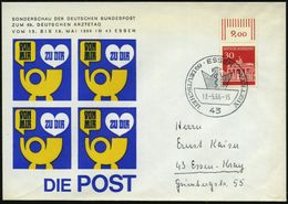 MEDIZINISCHE AUSSTELLUNGEN & KONGRESSE : 43 ESSEN/ DEUTSCHER ÄRZTETAG 1966 (13.5.) SSt = Aesculapstab (vor Stilis. Adler - Medicine