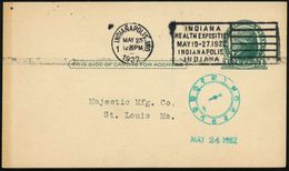 MEDIZINISCHE AUSSTELLUNGEN & KONGRESSE : U.S.A. 1922 (Mai) MWSt: INDIANAPOLIS, IND/1/INDIANA/ HEALTH EXPOSITION/..1922 K - Médecine