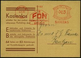 MEDIZINISCHE AUSRÜSTUNG & INSTRUMENTE : BERLIN N/ 24/ FOEN/ über 1 Million/ Geliefert/ SANITAS 1933 (8.3.) AFS Auf (halb - Medicine