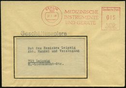 MEDIZINISCHE AUSRÜSTUNG & INSTRUMENTE : 102 BERLIN/ MEDIZINISCHE/ INSTRUMENTE/ U.GERÄTE 1968 (31.1.) AFS , Rs. Dekorativ - Medicine