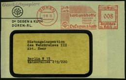 MEDIZINISCHE AUSRÜSTUNG & INSTRUMENTE : DÜREN/ Zick-/ Zack-/ Verbandsstoffe/ Hygienisch../ Dr.Degen & Kuth 1935 (9.10.)  - Geneeskunde