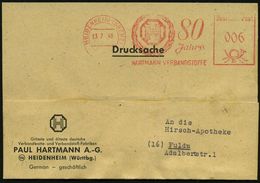 MEDIZINISCHE AUSRÜSTUNG & INSTRUMENTE : HEIDENHEIM (BRENZ)/ 80 Jahre/ HARTMANN VERBANDSSTOFFE 1948 (3.7.) Jubil.-AFS (Mo - Medicine
