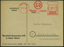 MEDIZINISCHE AUSRÜSTUNG & INSTRUMENTE : OELDE/ Westfalia Separator/ AG. 1948 (12.2.) Aptierter AFS Francotyp "Reichsadle - Medicine