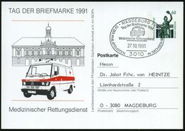 RETTUNGSWESEN / TECHN. HILFSWERKE (THW) : 3010 MAGDEBURG 1/ Tag D.Briefmarke/ Medizin.Rettungsdienst.. 1991 (27.10.) SSt - Medicina