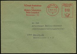 KRANKENHAUS / HOSPITAL : 1 BERLIN 42/ St.Josephs-Krankenhaus/ Der/ Grauen Schwestern 1963 (18.6.) AFS + Rs. Abs.-2L, Ort - Geneeskunde