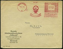 KRANKENKASSE / KRANKEN-VERSICHERUNG : DORTMUND/ 1/ DT.MITTELSTANDS-/ KRANKENKASSE/ Volkswohl.. 1934 (14.6.) AFS (Flammen - Geneeskunde