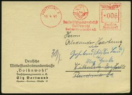 KRANKENKASSE / KRANKEN-VERSICHERUNG : DORTMUND 1/ Deutsche Mittelstandskrankenkasse/ Volkswohl.. 1941 (28.4.) AFS (Adler - Geneeskunde