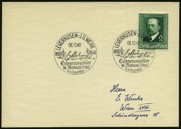 BERÜHMTE MEDIZINER & ÄRZTE : LEVERKUSEN-J.G.WERK/ A/ E V Behring/ Erinnerungsfeier.. 1940 (6.12.) SSt = Hauspostamt I.G. - Medizin