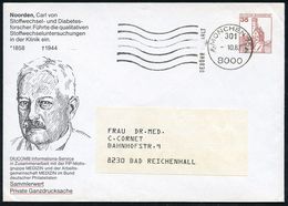 BERÜHMTE MEDIZINER & ÄRZTE : 8000 MÜNCHEN 75/ 302/ GEBÜHR BEZAHLT 1984 (Mai) MaWellenSt. (= VE Absenderstempel Fa. Diuco - Geneeskunde