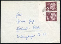 BERÜHMTE MEDIZINER & ÄRZTE : BERLIN 1960 (27.5.) 20 Pf. Robert Koch, Reine MeF: Rand-Paar , Klar Gest. (BERLIN SO 36) Be - Geneeskunde