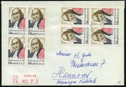 BERÜHMTE MEDIZINER & ÄRZTE : FRANKREICH 1978 (18.9.) 1,00 F. Claude Bernard, Reine MeF: 2x 4er-Block + 1x Rs. = Physiolo - Medicina