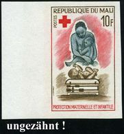 PÄDIATRIE / GYNÄKOLOGIE : MALI 1965 10 F. Rotes Kreuz, Kinder- U. Mutterschutz,  U N G E Z.  Randstück , Postfr., Selten - Maladies