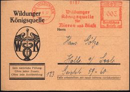 KRANKHEITEN : BAD WILDUNGEN/ 1/ Wildunger/ Königsquelle/ Für/ Nieren U.Blase 1937 (2.9.) AFS Auf Dekorativer (halber) Re - Krankheiten