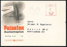 KRANKHEITEN : (22c) BONN 1/ DEUTSCHE/ BUNDESPOST 1954 (15.2.) PFS 7 Pf. Auf Künstler-Reklame-Ak.: PURAETON Hustenropfen. - Maladies