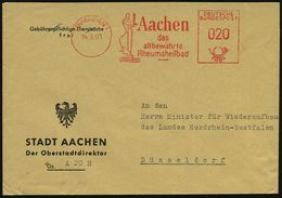 RHEUMATISMUS : (22c) AACHEN 1/ Das/ Altbewährte/ Rheumaheilbad 1961 (14.3.) Seltener AFS-Typ "B-Maschine" (Figur Mit Sch - Krankheiten