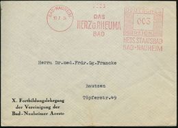 RHEUMATISMUS : BAD-NAUHEIM/ DAS/ HERZ U.RHEUMA/ BAD/ HESS.STAATSBAD.. 1934 (13.7.) AFS Auf Vordruck-Bf.: X. Fortbildungs - Maladies