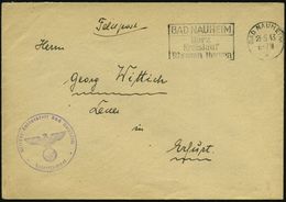 RHEUMATISMUS : BAD NAUHEIM/ G/ Herz/ Kreislauf/ Rheuma Nerven 1943 (21.5.) MWSt + Viol. 1K-HdN: Reserve Kurlazarett Bad  - Ziekte