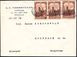 TUBERKULOSE / TBC-VORSORGE : BELGIEN 1929 (22.2.) 60 C.+15 C. Tuberculose-Fond ,reine MeF: 3 Stück (= St.Bavo-Kirche) Sa - Malattie