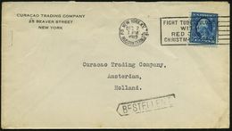 TUBERKULOSE / TBC-VORSORGE : U.S.A. 1919 (2.12.) MWSt.: NEW YORK,N.Y./HUDSON TERM STA/FIGHT TUBERCULOSIS/WITH/RED CROSS/ - Disease