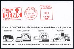 STERBEN / TOD : 8034 Germering 1980 (10.6.) AFS: VORFÜHRSTEMPEL/POSTALIA/Trauer/Hilfe/DENK (Grabstein) Seltene Postalia- - Geneeskunde