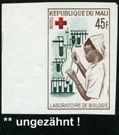 BLUT / HÄMATOLOGIE / BLUTSPENDEN : MALI 1965 45 F. "Bio-Labor" ,  U N G E Z.  Randstück = Rotkreuz - B L U T - Labor , P - Ziekte