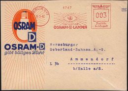 AUGE / OPHTALMOLOGIE / BLINDHEIT : BERLIN O17/ Auch Deinen Augen/ Brauchen Besseres Licht/ Verwende/ OSRAM-D-LAMPEN 1942 - Maladies