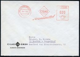 PHARMAZIE / MEDIKAMENTE : (16) ALSBACH (BERGSTR)/ CILAG/ Arzneimittel 1953 (29.7.) AFS (Firmen-Logo) Motivgl. Firmen-Bf. - Pharmacy