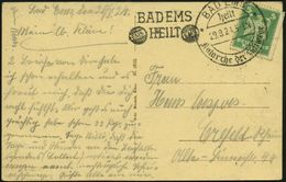 PHARMAZIE / MEDIKAMENTE : BAD EMS/ Heilt/ Katarrhe Der Luftwege 1924 (29.8.) Seltener HWSt (oben Gering Nicht Voll) + Se - Pharmacy