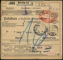 PHARMAZIE / MEDIKAMENTE : Berlin 17/ J.E.Stroschein Berlin SO 36 1937 (31.8.) Seltener Selbstbucher-Paketzettel + PFS Do - Farmacia