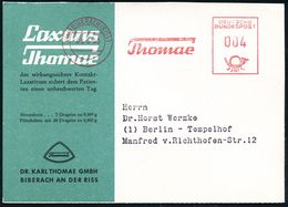 PHARMAZIE / MEDIKAMENTE : (14b) BIBERACH (RISS)/ Thomae 1953 (Juni) AFS Auf Grüner (halber) Reklame-Kt.: Laxans Thomae.. - Pharmazie