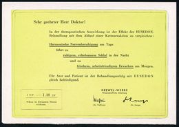 PHARMAZIE / MEDIKAMENTE : (22c) EITORF/ "Krewel"../ GEBÜHR BEZAHLT 1954 (Nov.) AFS 007 (Firmen-Logo) Auf 2 Verschiedenen - Apotheek