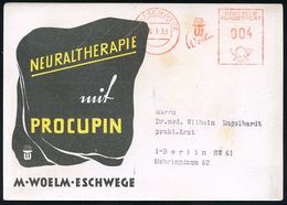 PHARMAZIE / MEDIKAMENTE : (16) ESCHWEGE/ MW/ Woelm 1953 (29.1.) AFS Francotyp, Seltene Verkürzte Type Auf Reklame-Kt.: P - Pharmacy