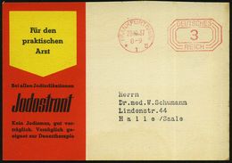 PHARMAZIE / MEDIKAMENTE : FRANKFURT (MAIN)/ *1u 1937 (28.10.) PFS 3 Pf. Achteck Auf Zweifarbiger Reklame-Kt.: Bei Allen  - Pharmazie