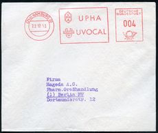 PHARMAZIE / MEDIKAMENTE : (24a) HAMBURG 20/ UPHA/ UVOCAL 1953 (22.12.) Seltener AFS (Firmen-Monogr.-Logo) Fern-Bf. (Dü.E - Pharmacie